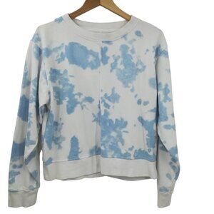 Zyia Heaven Hendrix Tie Dye Blue White Sweatshirt Pullover Size L Sky Clouds